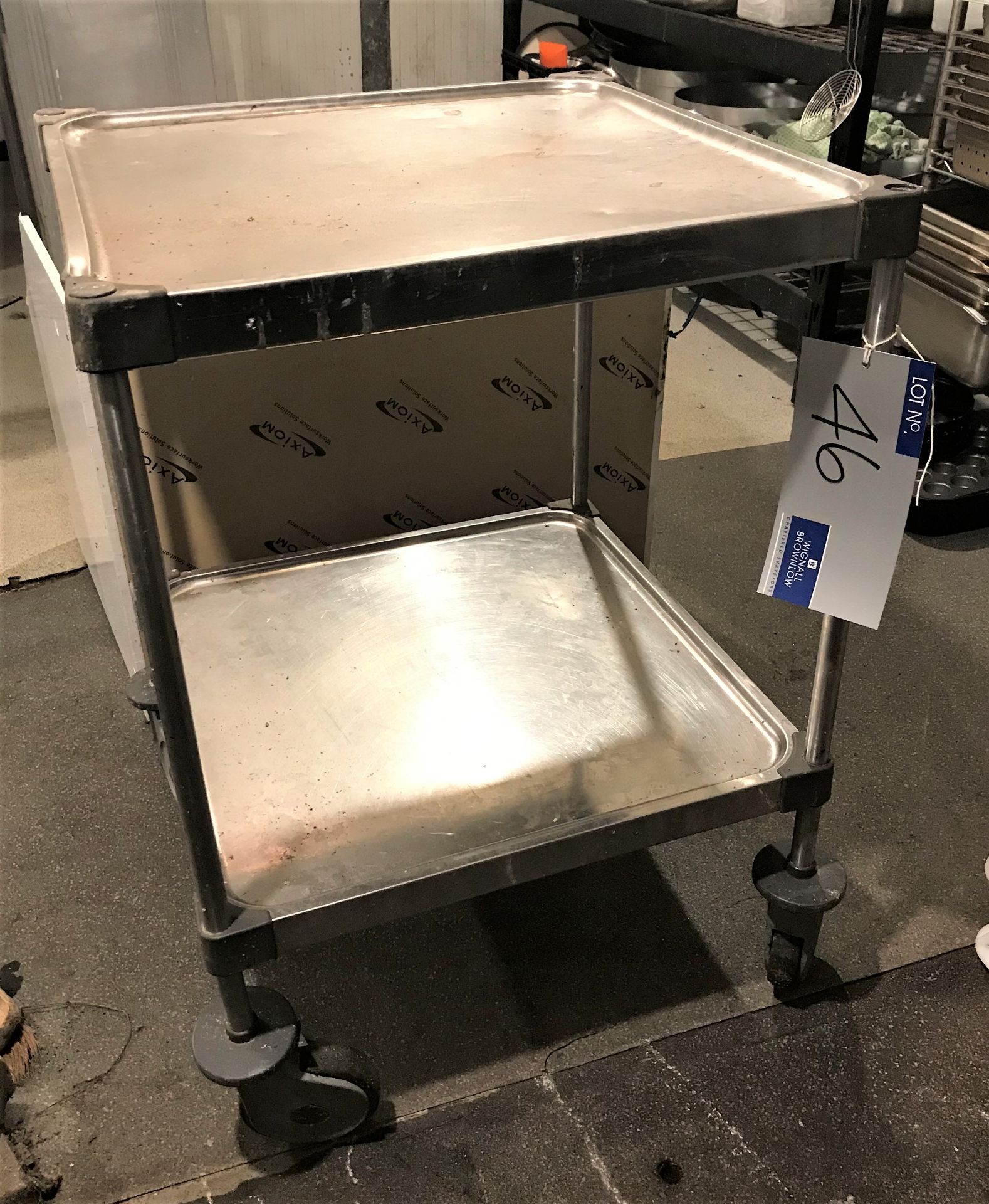 A Mobile 2 tier Stainless Steel Bench, 550 x 550 x