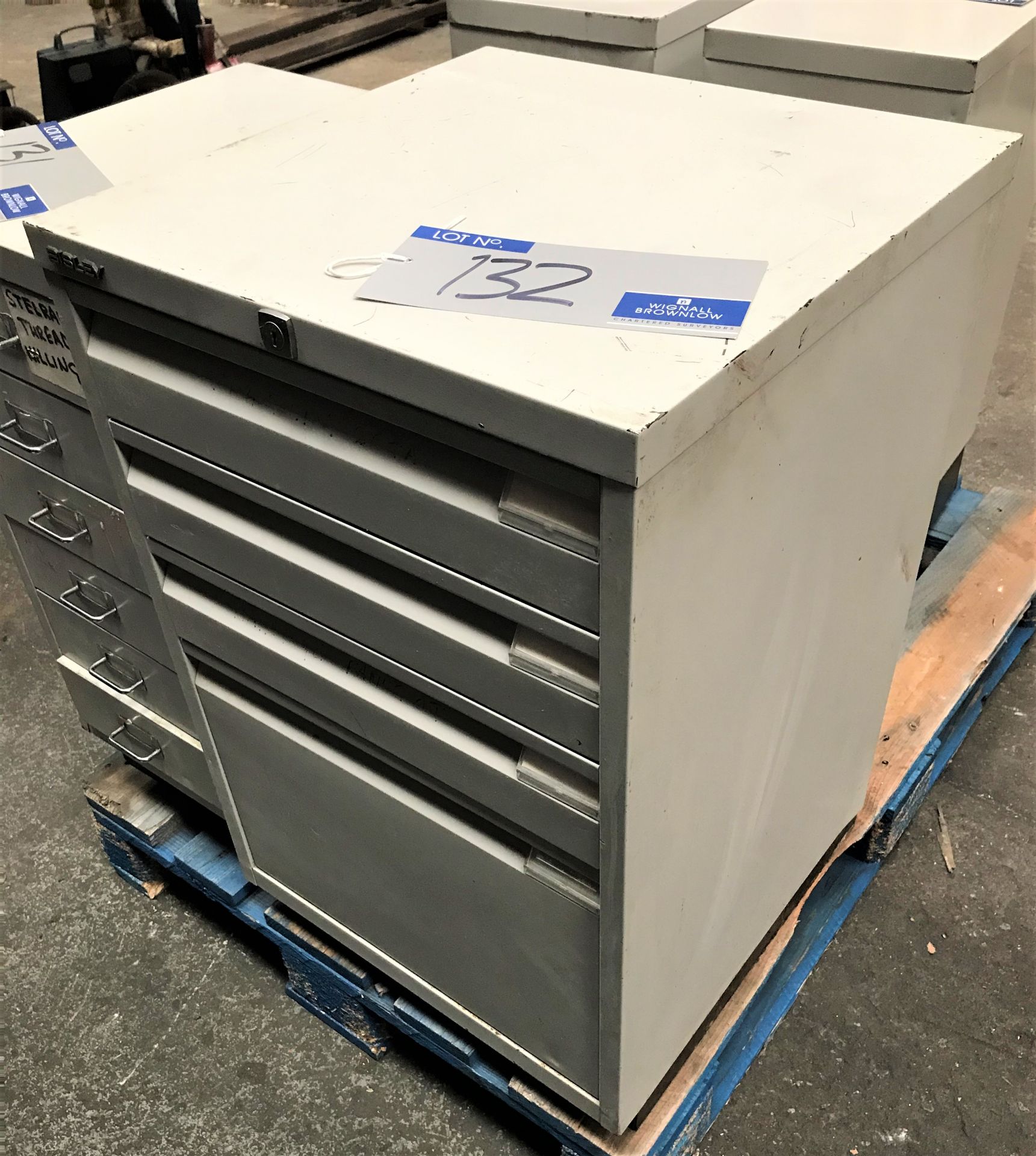 A Bisley 4 drawer Parts Cabinet, 11in x 16in x 26.