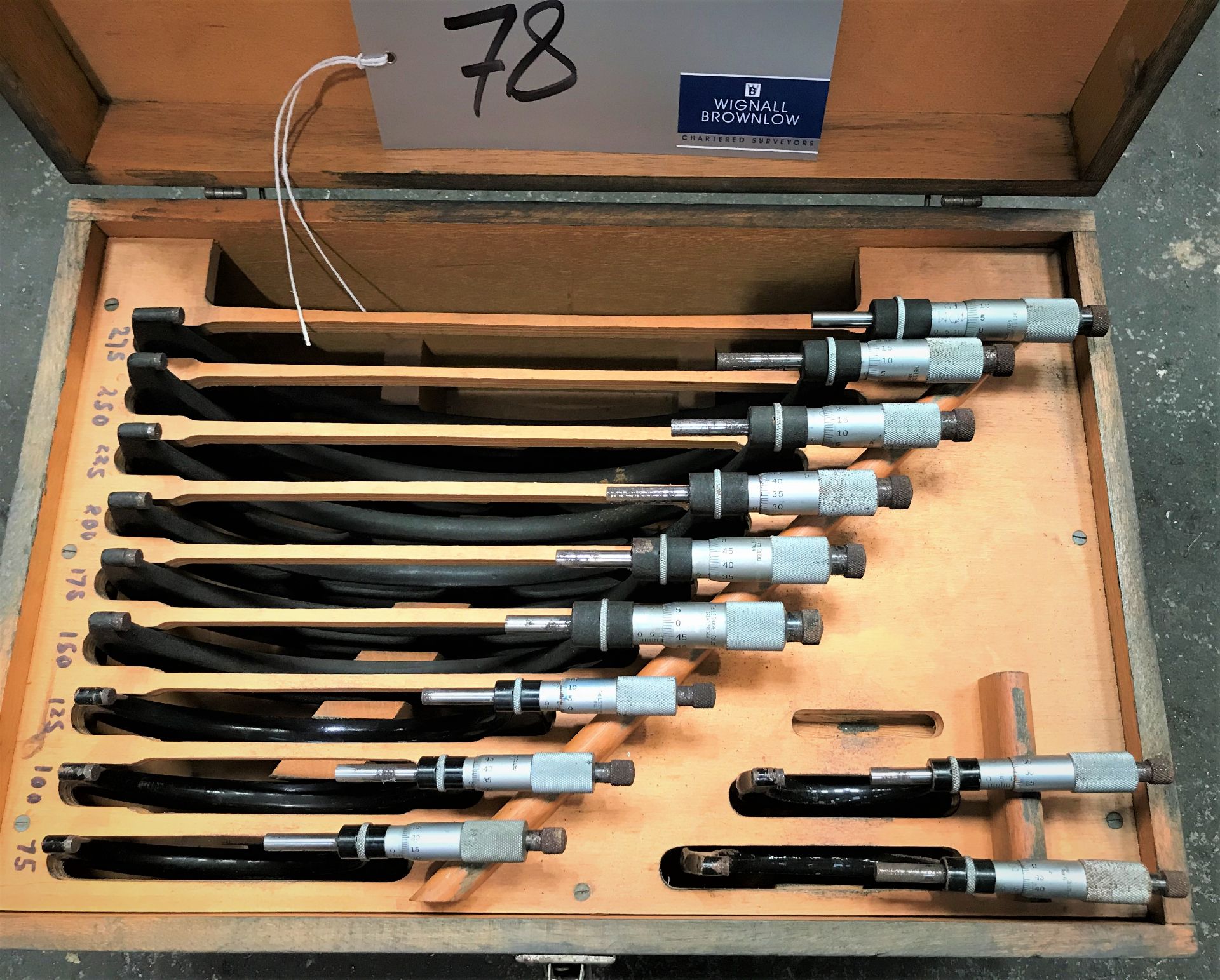 A Set of 11 Metric Micrometers with Case.