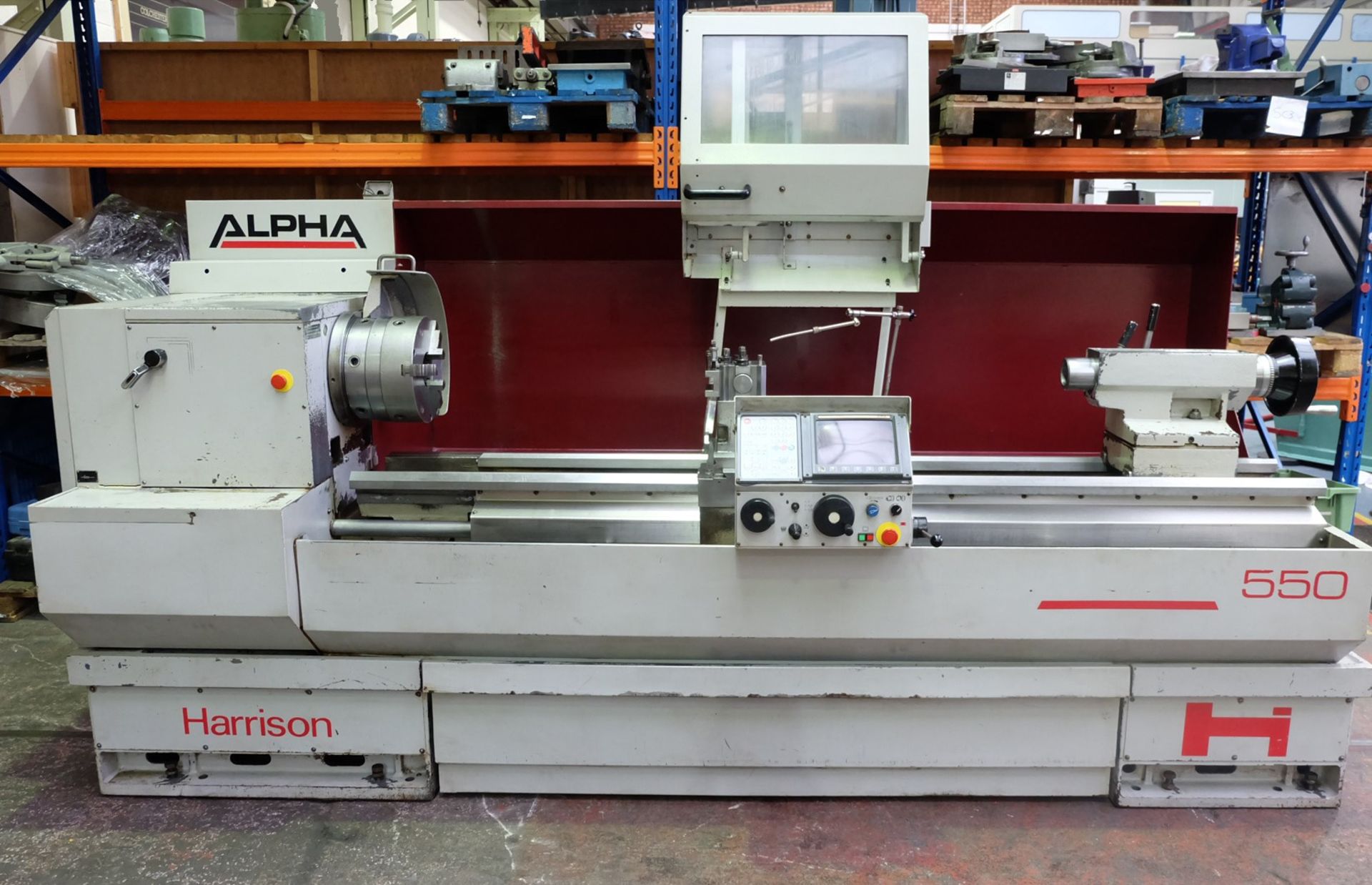 A Harrison Alpha 550 Electronic Centre Lathe