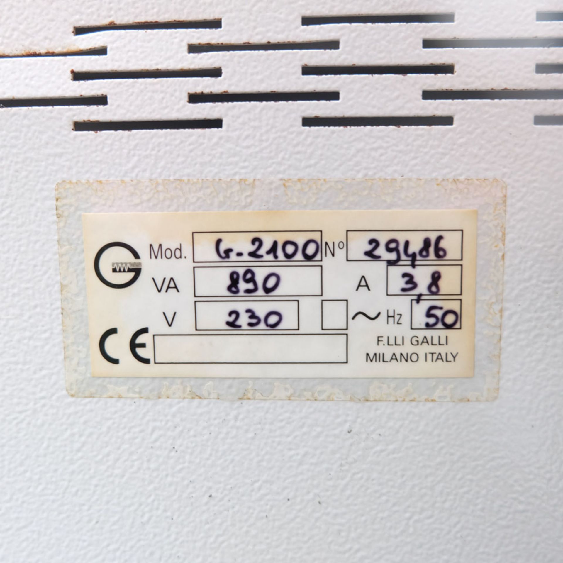 A FRATELLI GALLI Model G-2100 Oven: Aperture 300mm x 300mm x 250mm Deep; Max Temp 300 Deg, Single - Image 6 of 8