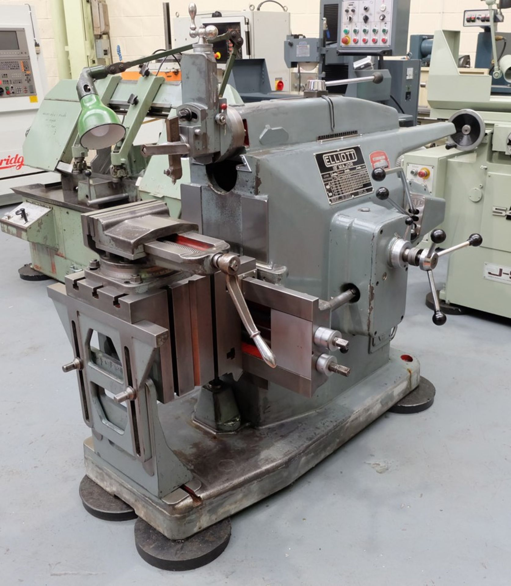 An ELLIOTT 18" MAJOR Shaping and Slotting Machine, Capacity 18in, Strokes 12-110/min, 6 Speeds 4-125