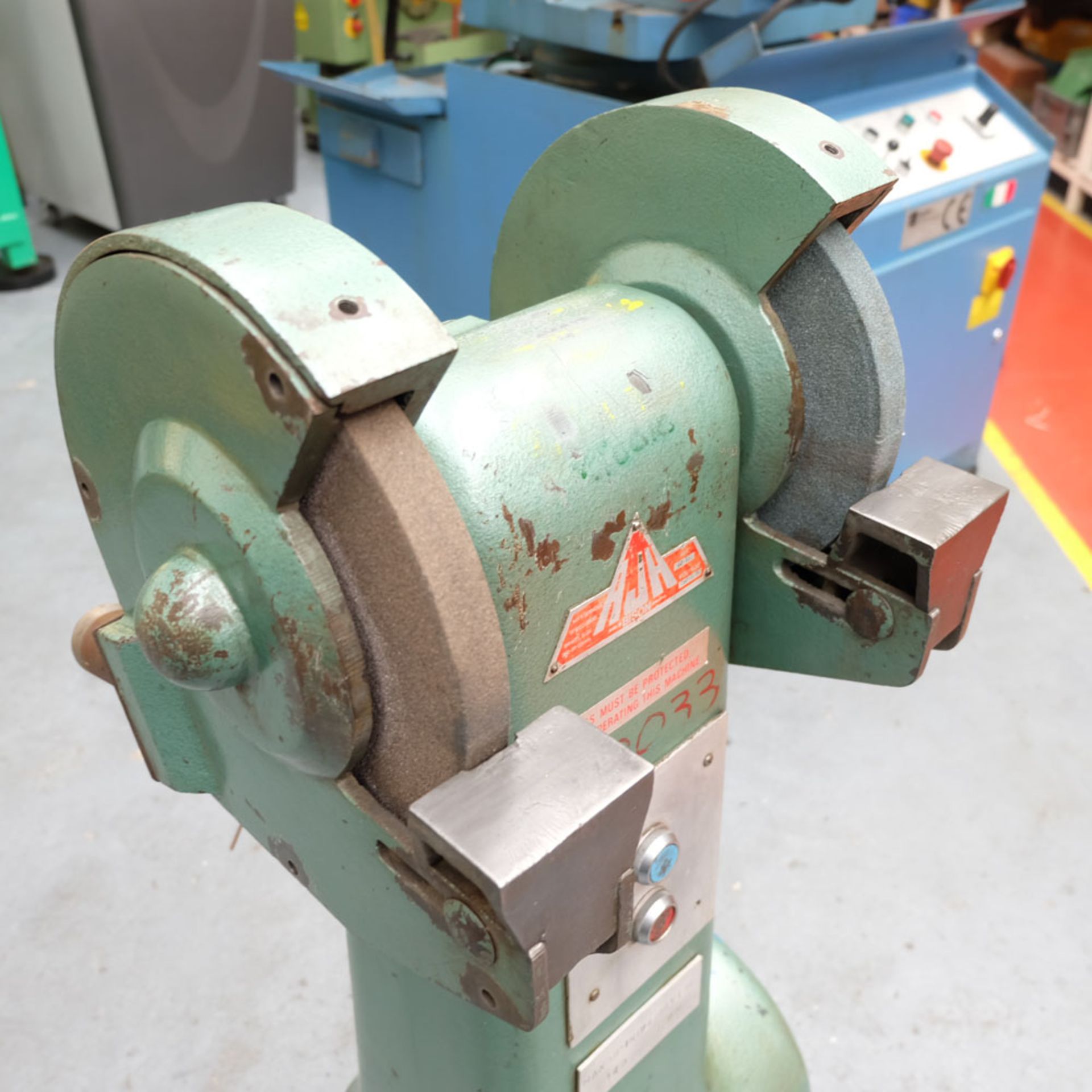 An RJH BISON Double Ended Pedestal Grinder: Wheel Size 250 x 25 x 20mm Bore. - Image 3 of 5