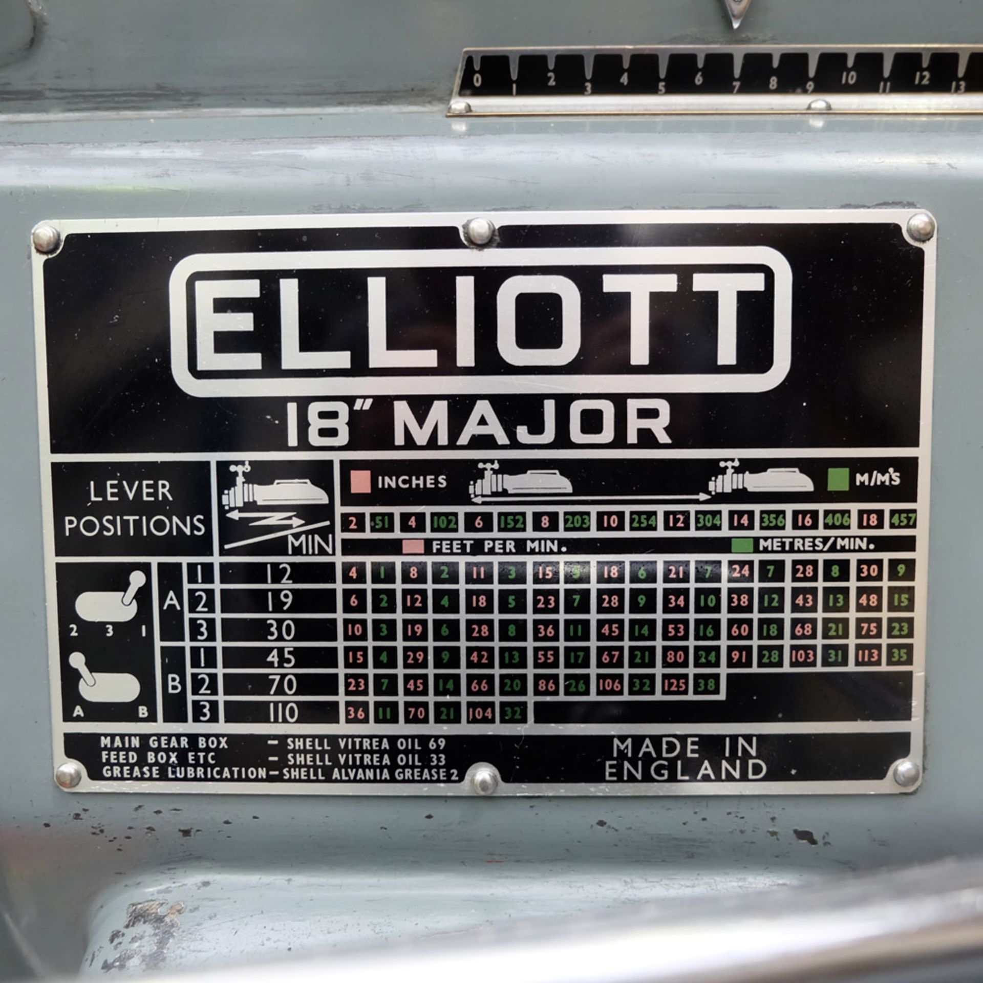 An ELLIOTT 18" MAJOR Shaping and Slotting Machine, Capacity 18in, Strokes 12-110/min, 6 Speeds 4-125 - Image 7 of 9