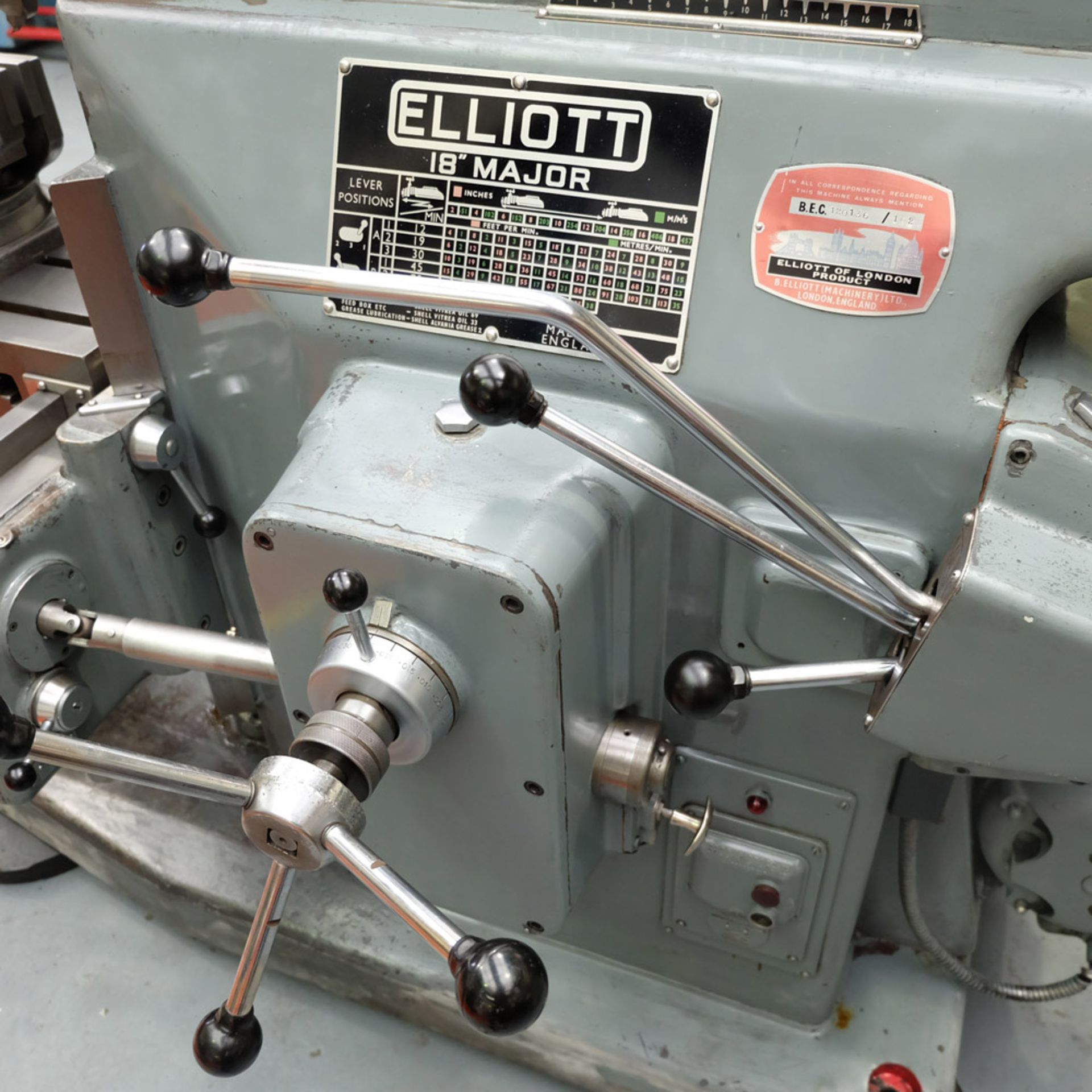 An ELLIOTT 18" MAJOR Shaping and Slotting Machine, Capacity 18in, Strokes 12-110/min, 6 Speeds 4-125 - Image 6 of 9