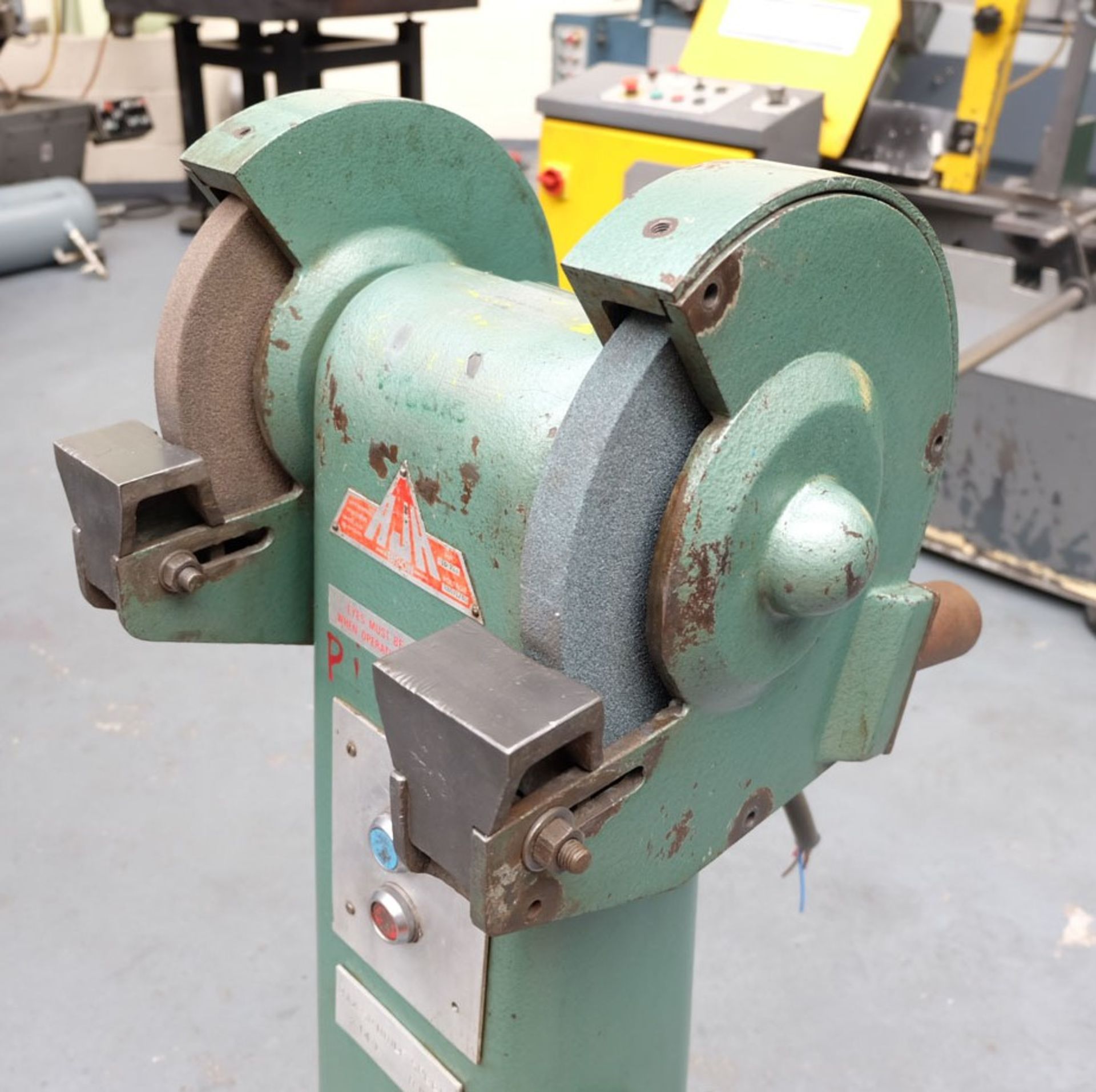 An RJH BISON Double Ended Pedestal Grinder: Wheel Size 250 x 25 x 20mm Bore. - Image 2 of 5