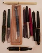 Vintage Retro Collection 10 Pens. Includes 8 Fountain Pens Parker Summit Burnham & Osmiroid