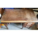 Antique Vintage Oak Desk With Side Drawers NO RESERVE