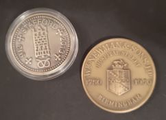 Collectable Coins Medals Bi-Centenary 1950 Newman & Sons Birmingham & 1000 yers Stafford Town