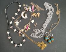 Vintage Retro Parcel of Costume Jewellery Includes Brooches Pendants & Necklaces