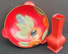 Antique Art Deco Fruit Bowl & Vase Shelley Pottery