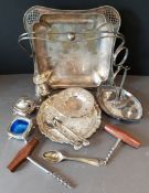 Vintage Assorted Plated Ware Salts & Mustard With Liners NO RESERVE