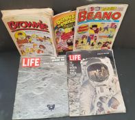 Vintage Parcel of Ephemera Life Moon Landing 1969 Magazines and Comics