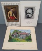 Antique Vintage 2 x Brough Nicholson & Hall Woven Silk Images Plus 1 Other With Original Paperwork