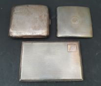 Antique Vintage 3 x Sterling Silver Hall Marked Cigarette Cases Total Weight 13oz