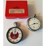 Vintage Retro Omega Prestons Timer Division Stop Watch & Ingersoll Pocket Watch