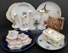 Antique Parcel of Ceramics Includes Minton & Cake Sandwich Plates Nova Scotia Crest