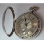 Silver Pocket Watch With Chased Silver Dial