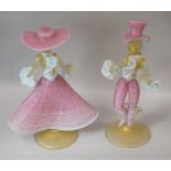 Pair Of Pretty Murano Glass Figures