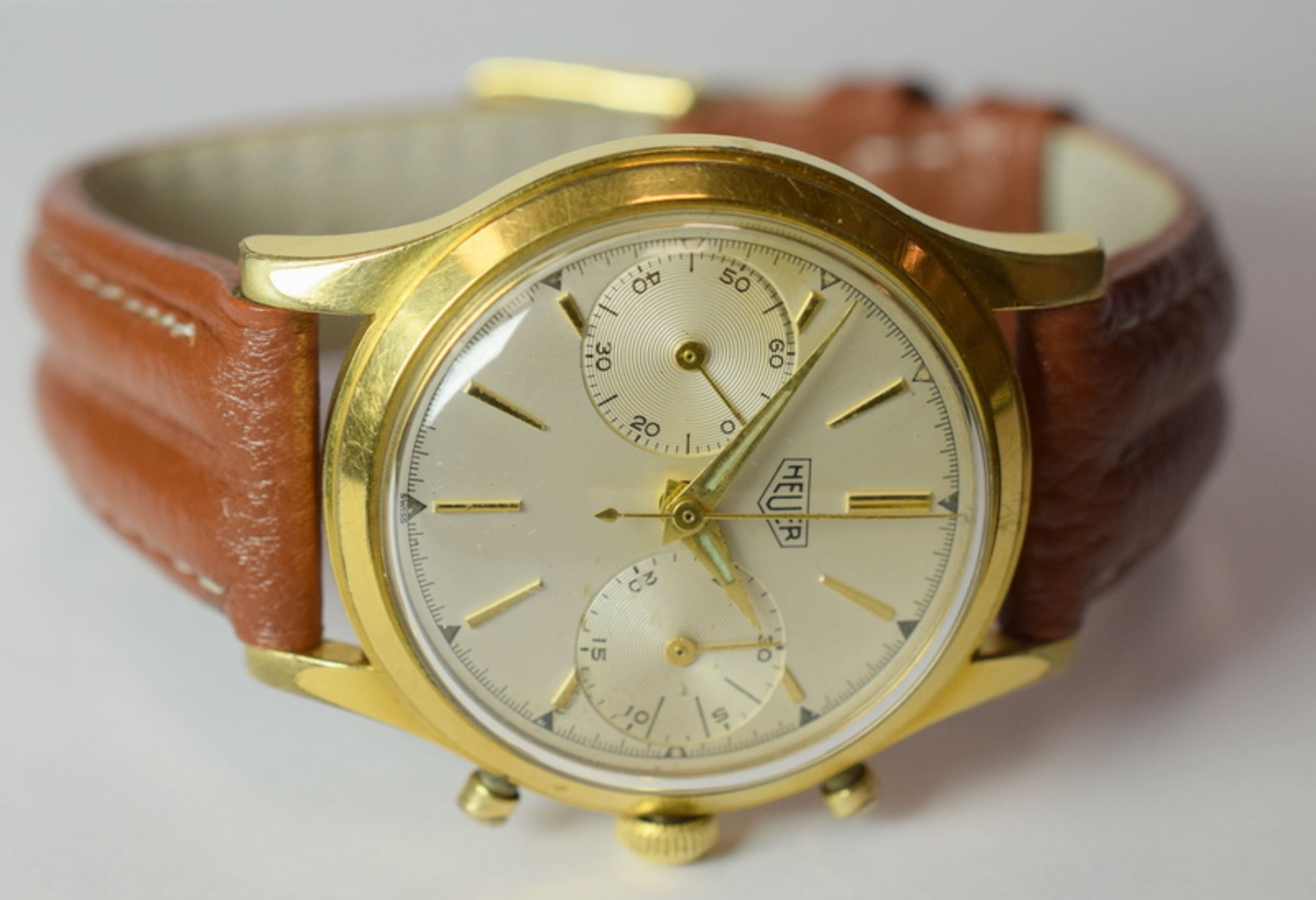 Vintage Heuer Chronograph c1960s Ed.Heuer Signed Movement