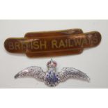 RAF Sweetheart Badge And British Railway Badge