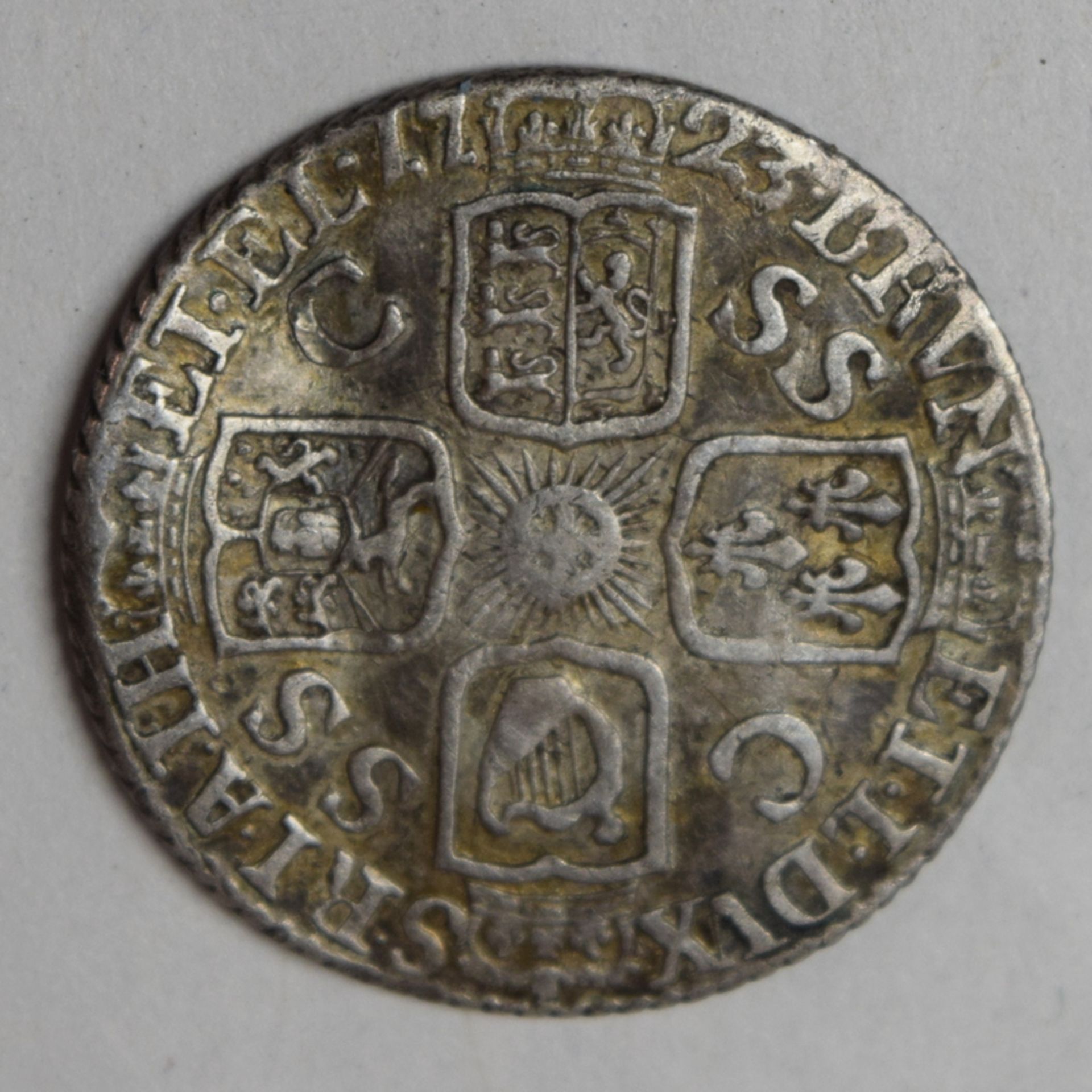 1723 King George 1st Silver Shilling - Image 2 of 3