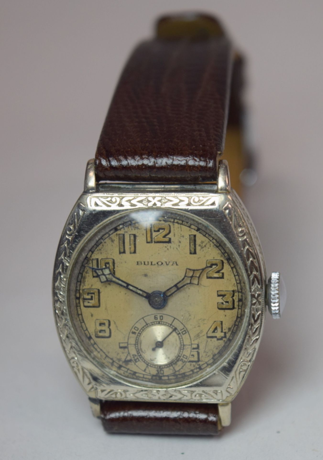 Interesting Bulova Silver Cased Wristwatch