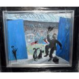 Original Nick Holly Painting Of The Winning Goal Of Cardiff City vs Real Madrid