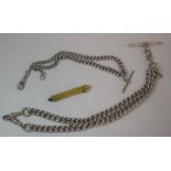 Two Victorian Silver Albert Watch Chains