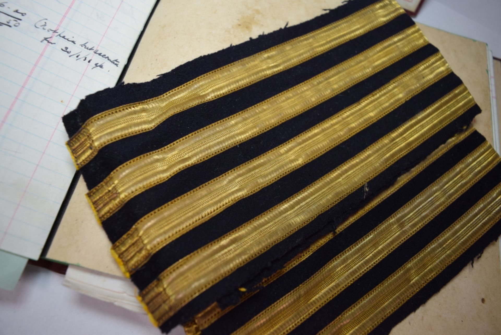 WW2 Era Captain's Stripes And Documents - Image 3 of 3