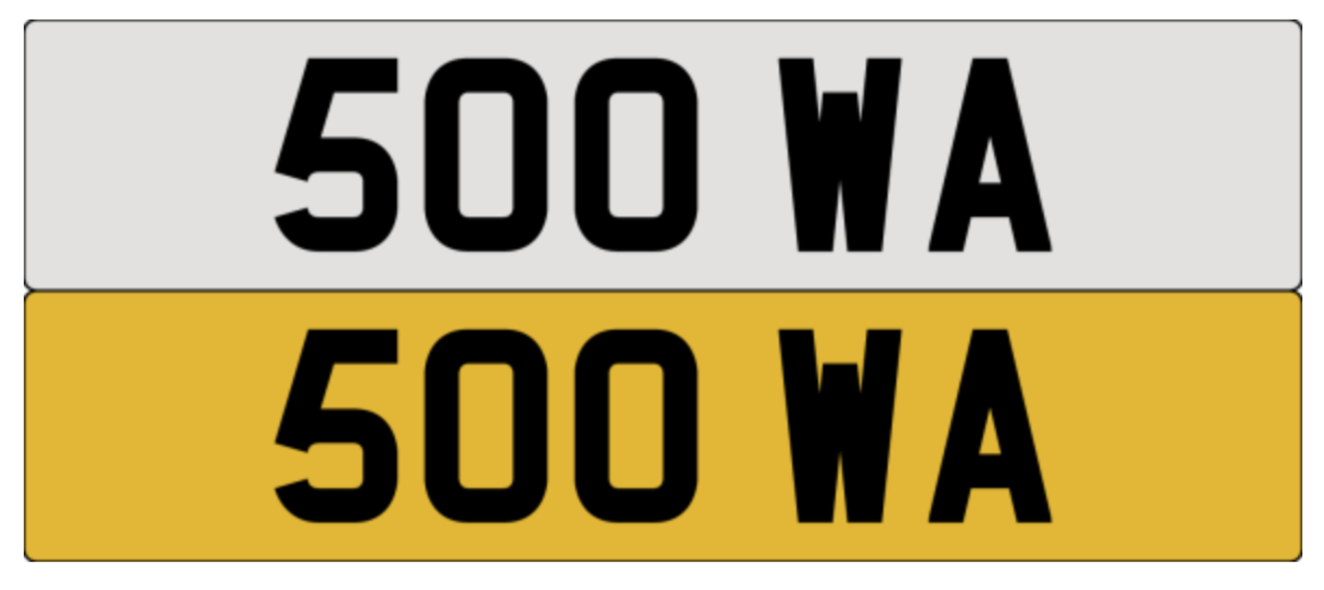 On DVLA retention, ready to transfer 500 WA .- Please note, VAT applies on the hammer.