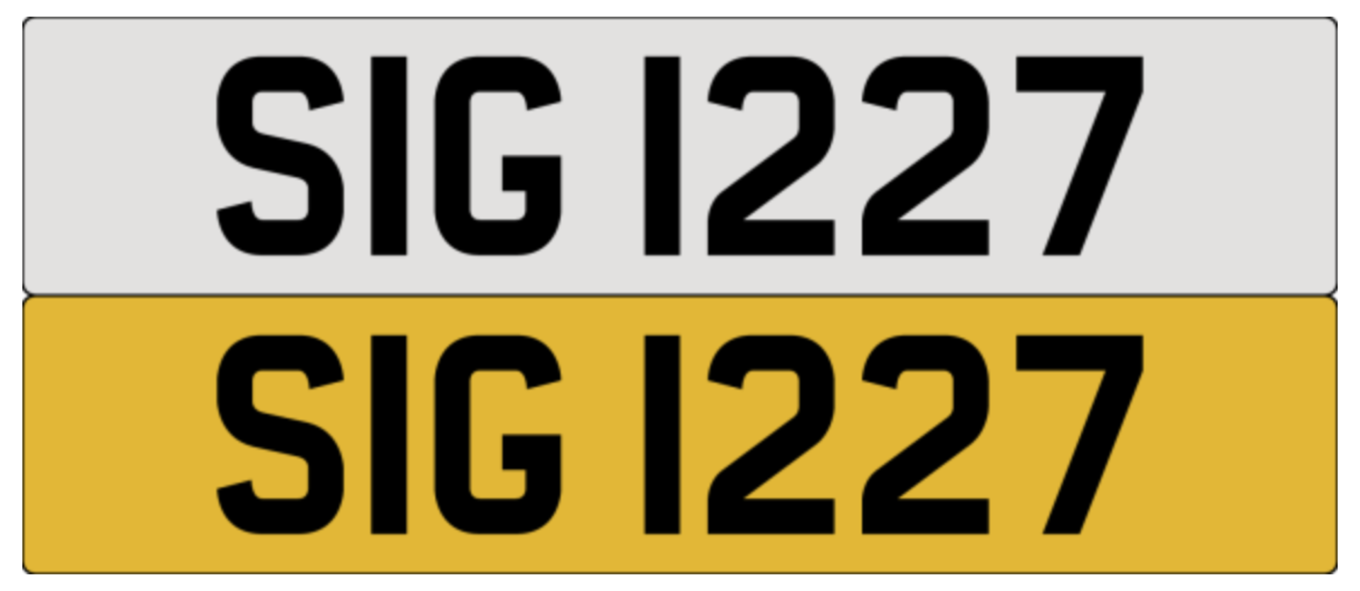 On DVLA retention, ready to transfer SIG 1227 .- Please note, VAT applies on the hammer.