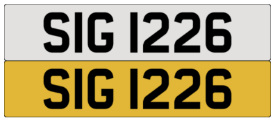 On DVLA retention, ready to transfer SIG 1226 .- Please note, VAT applies on the hammer.