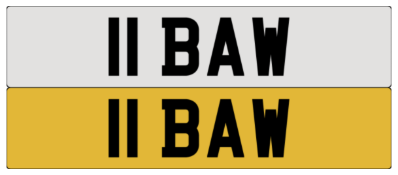 On DVLA retention, ready to transfer 11 BAW - Please note, VAT applies on the hammer.