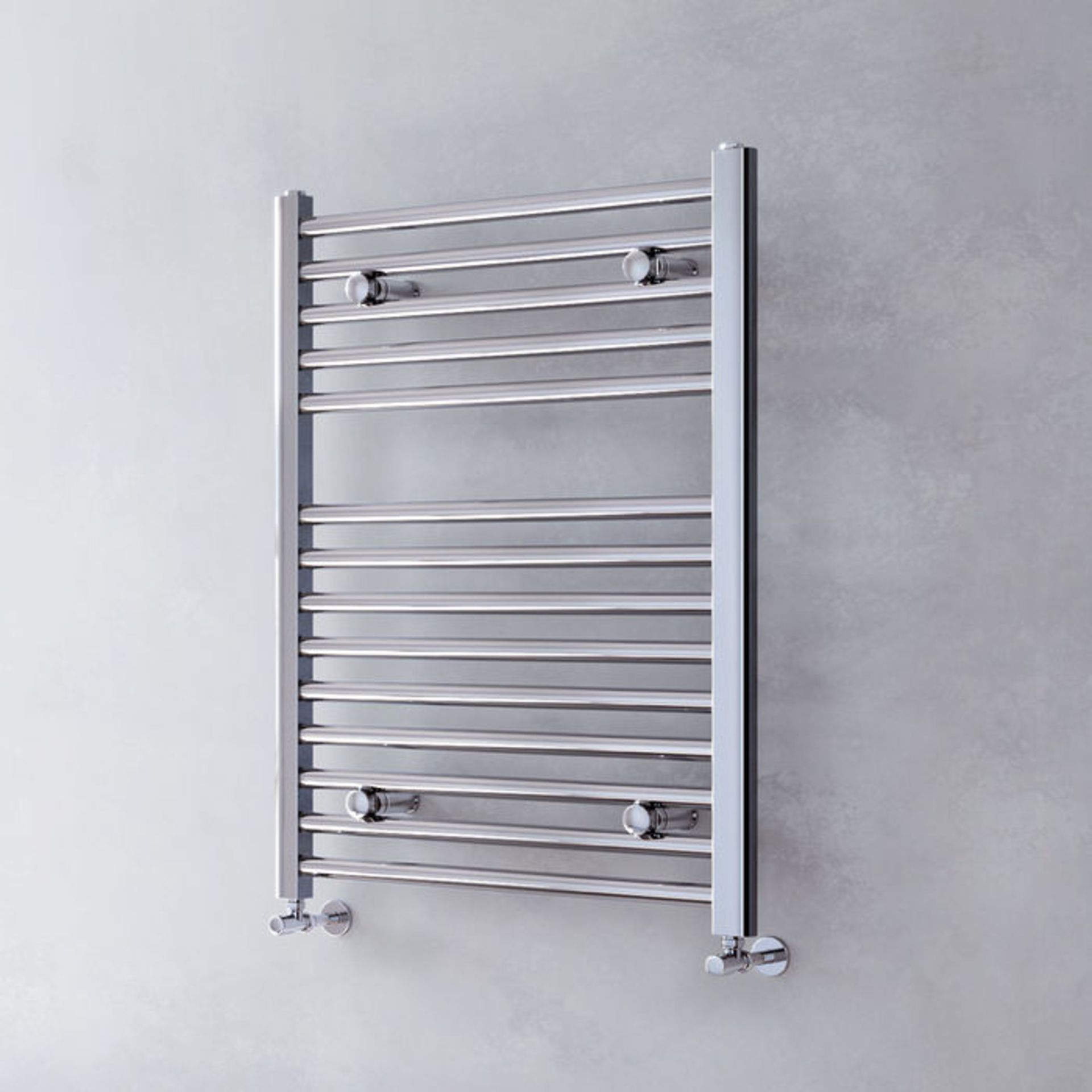 (TA231) 800x600mm - 25mm Tubes - Chrome Heated Straight Rail Ladder Towel Radiator.This premium - Image 2 of 5