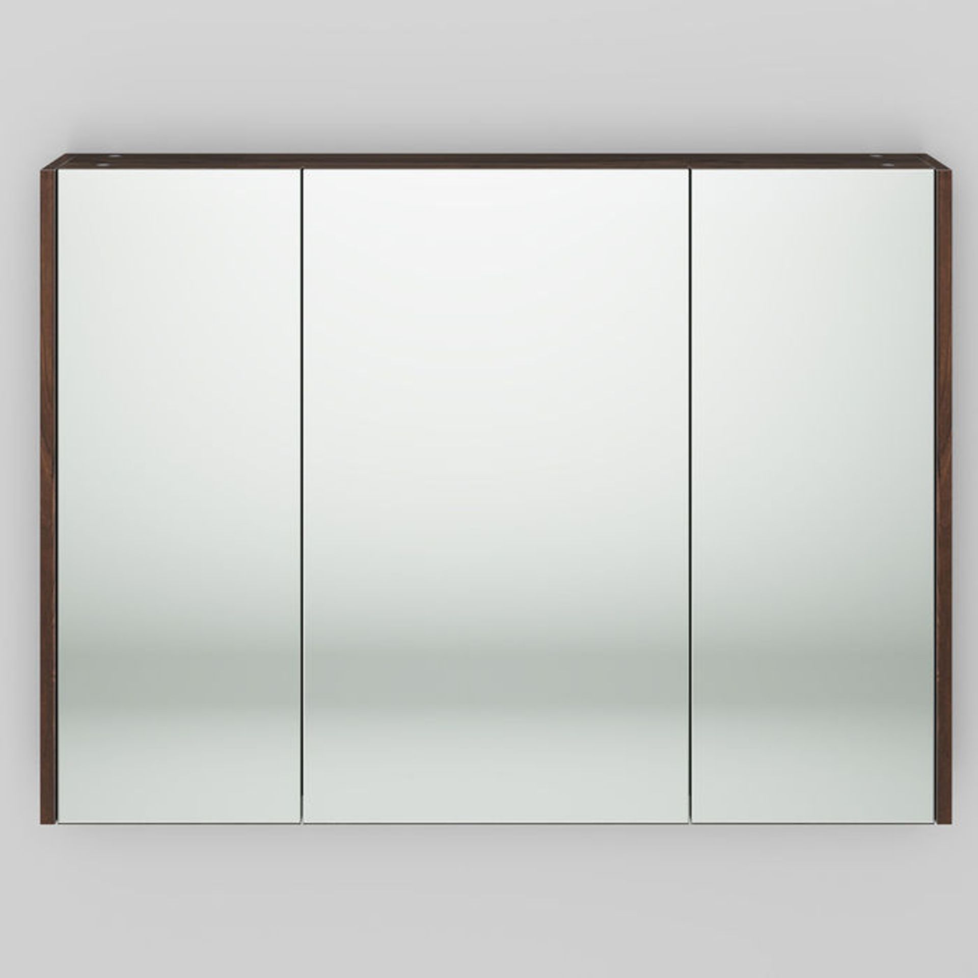 (AL170) 900mm Walnut Effect Triple Door Mirror Cabinet. RRP £229.99.Sleek contemporary design Triple - Image 4 of 4