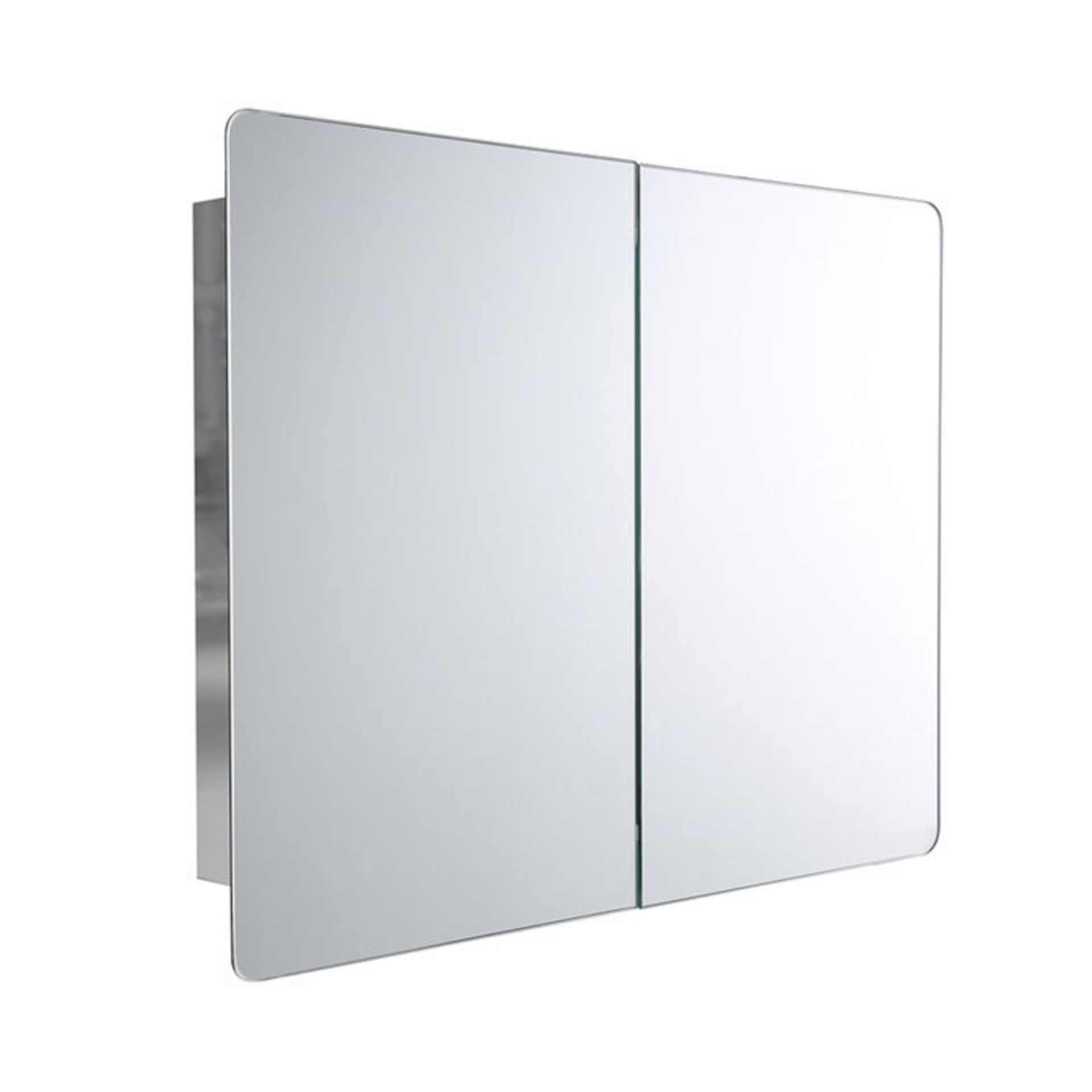 (NY20) 800x600 Curved Double Door Liberty Stainless Steel Mirror Cabinet. Made from high-grade - Image 3 of 3