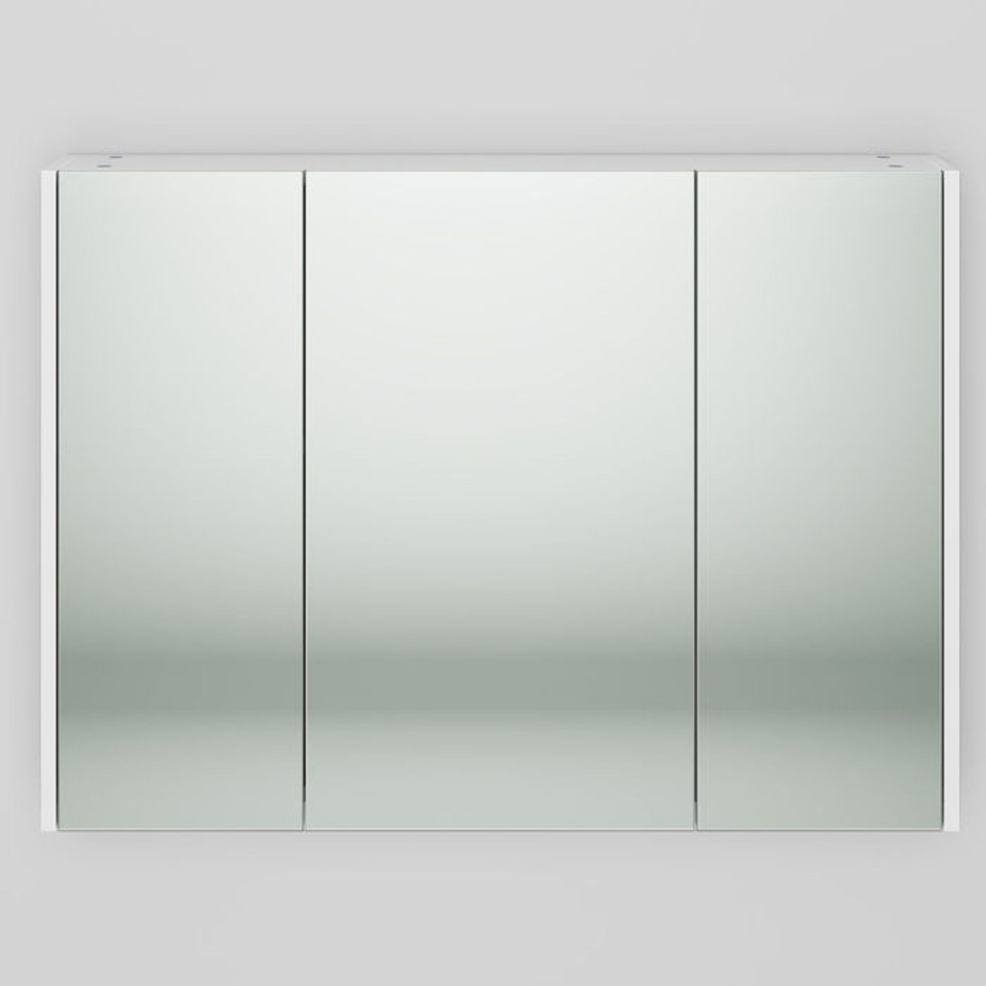 (TA148) 900mm Gloss White Triple Door Mirror Cabinet. RRP £299.99. Sleek contemporary design - Image 4 of 4