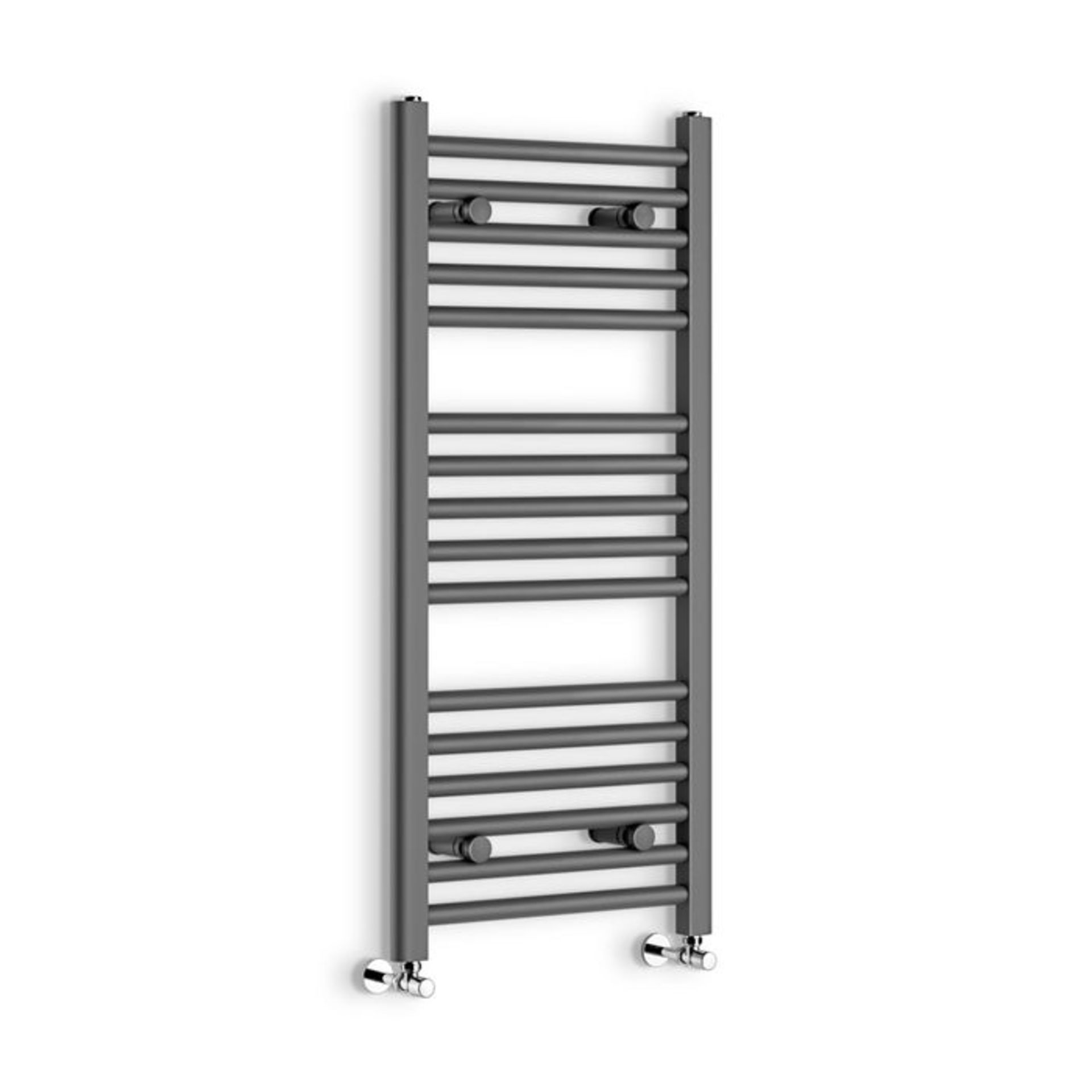 (NY169) 1000x450mm - 25mm Tubes - Anthracite Heated Straight Rail Ladder Towel Radiator. This - Image 3 of 3