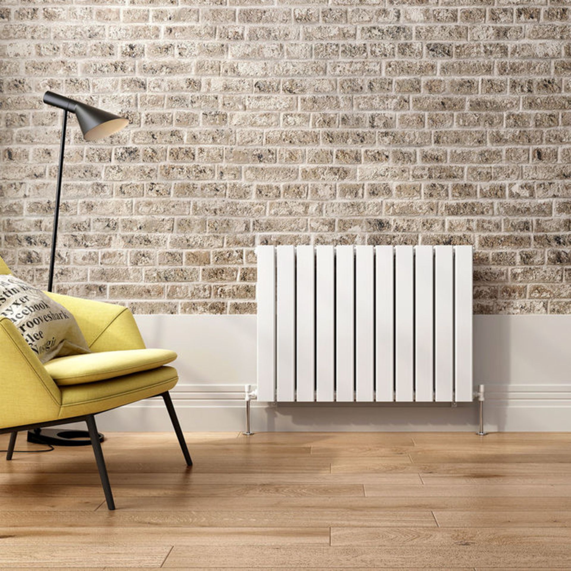 (NY3) 600x830mm Gloss White Double Flat Panel Horizontal Radiator. Made with high quality low carbon - Image 3 of 5