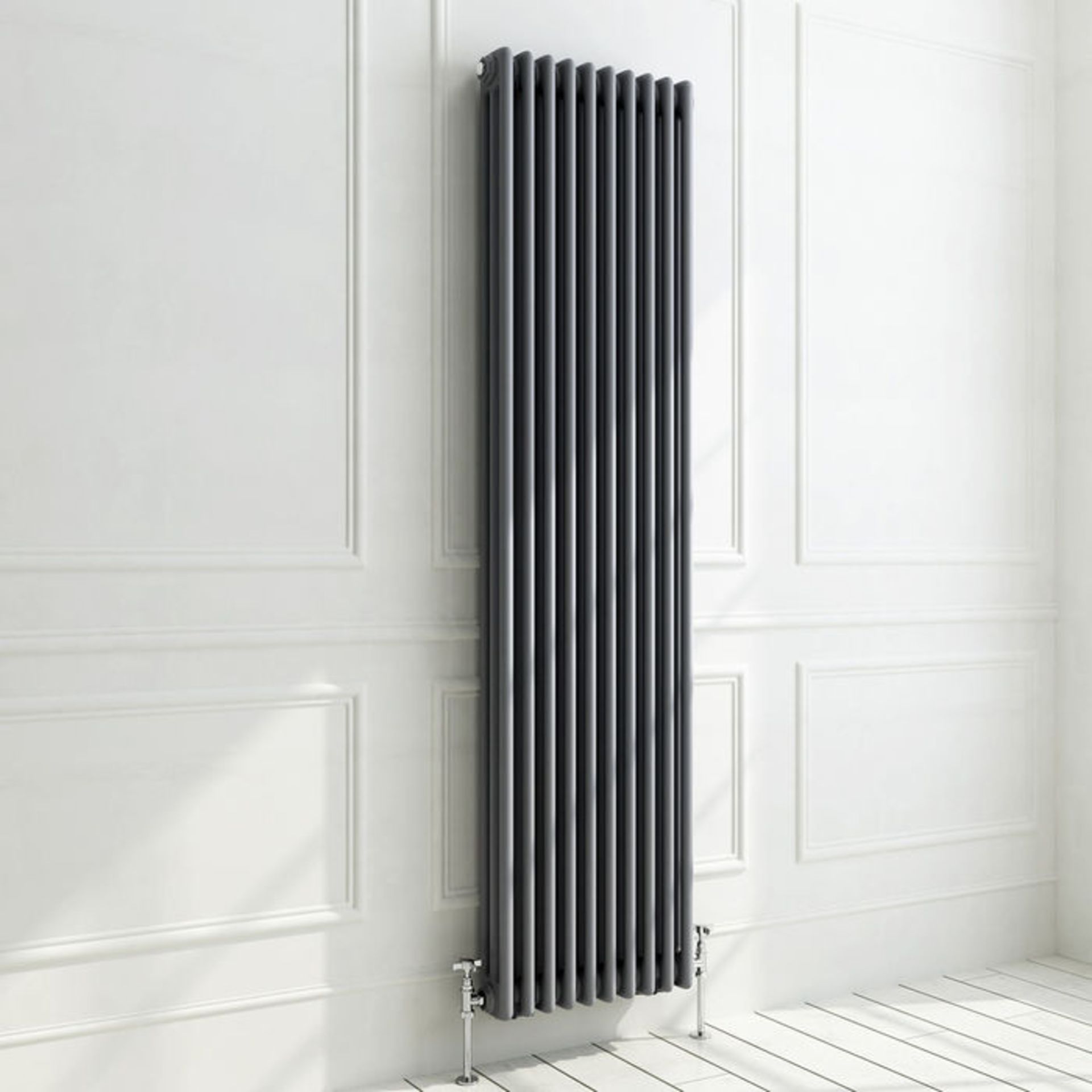 (XM214) 1800x468mm Anthracite Triple Panel Vertical Colosseum Traditional Radiator. RRP £479.99. - Image 3 of 4