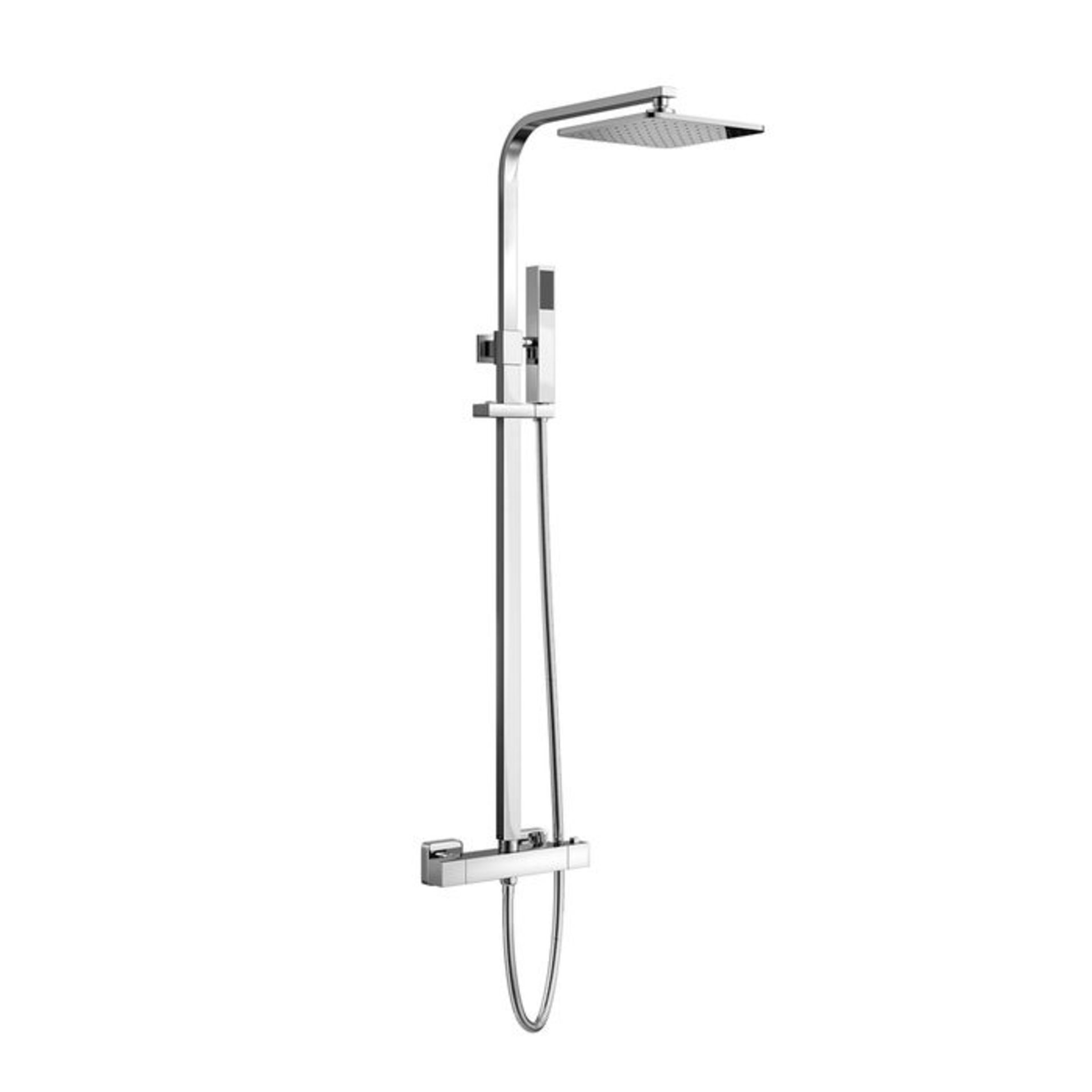 (W150) Square Exposed Thermostatic Shower Kit Medium Head- Harper. Angled, slim and on-trend - Image 2 of 3
