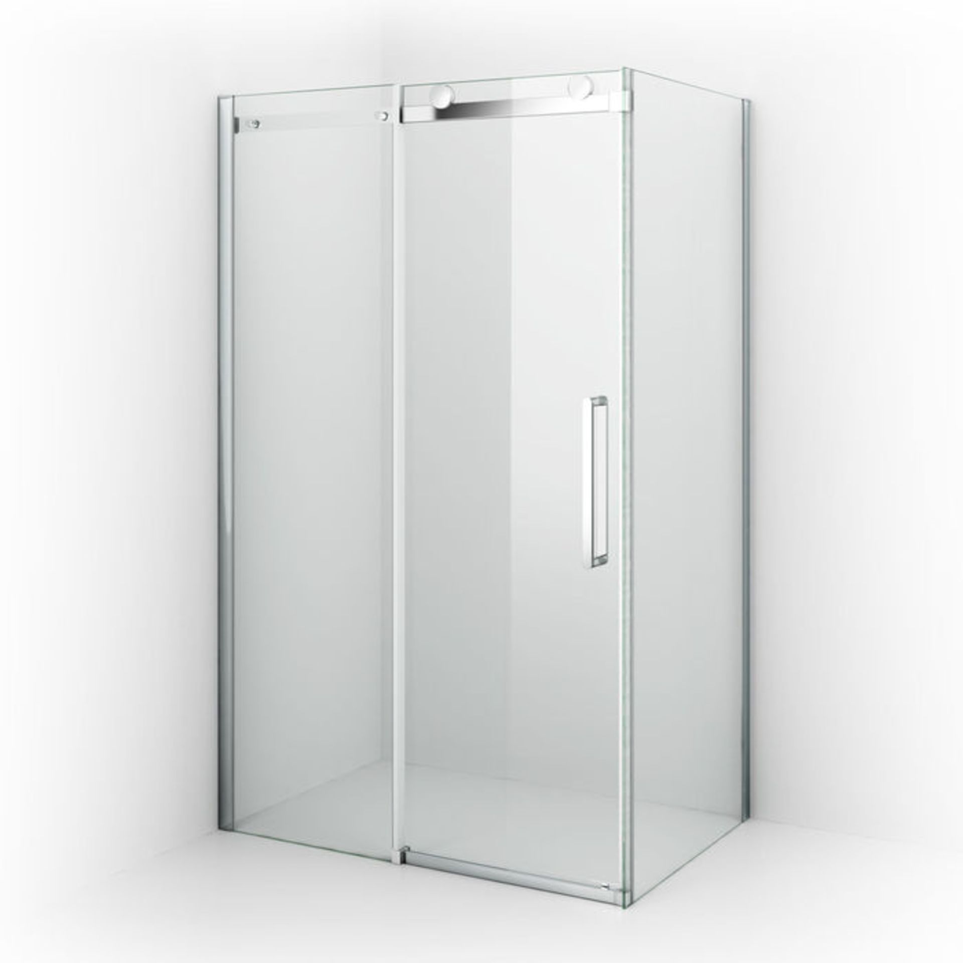 (XM21) 1400x800mm - 8mm - Designer Frameless EasyClean Sliding Door Shower Enclosure. Fully - Image 2 of 5