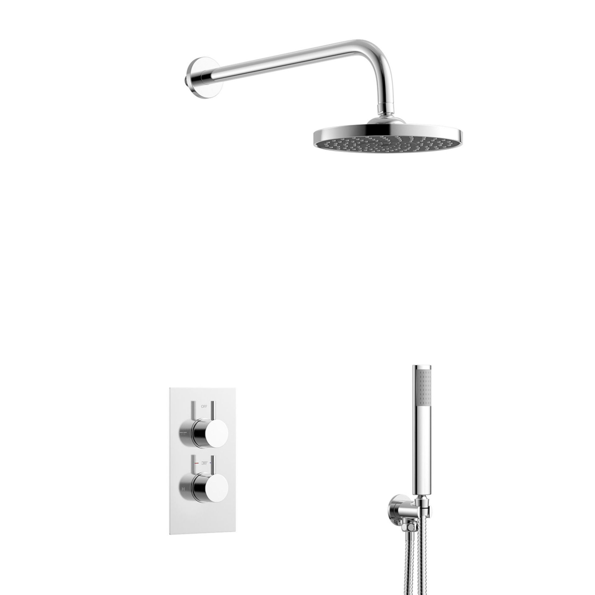 (XM46) Round Concealed Thermostatic Mixer Shower Kit & Medium Head. Family friendly detachable - Image 5 of 9