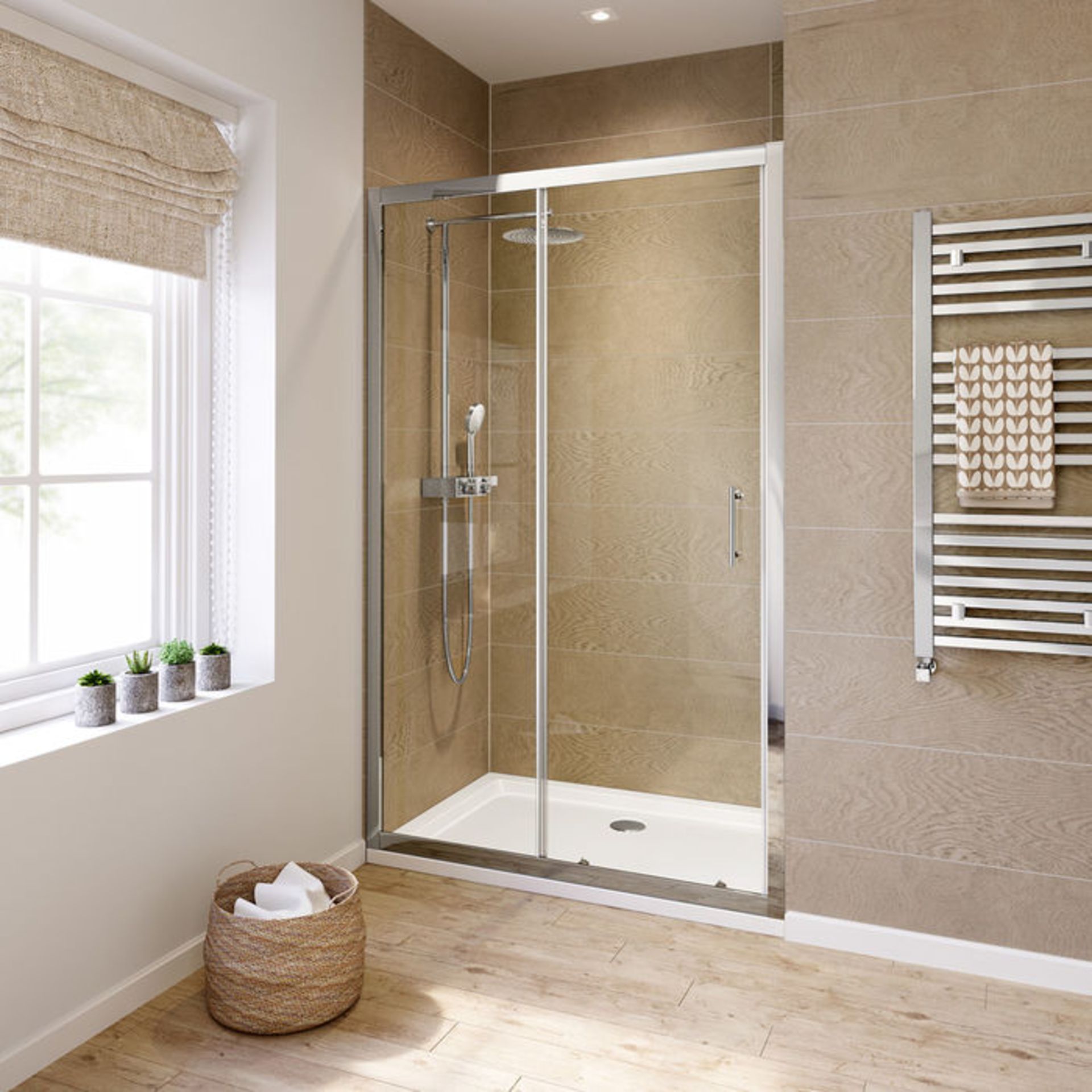 (HS26) 1200mm - 6mm - Elements Sliding Shower Door. RRP £299.99. 6mm Safety Glass Fully waterproof - Image 2 of 4
