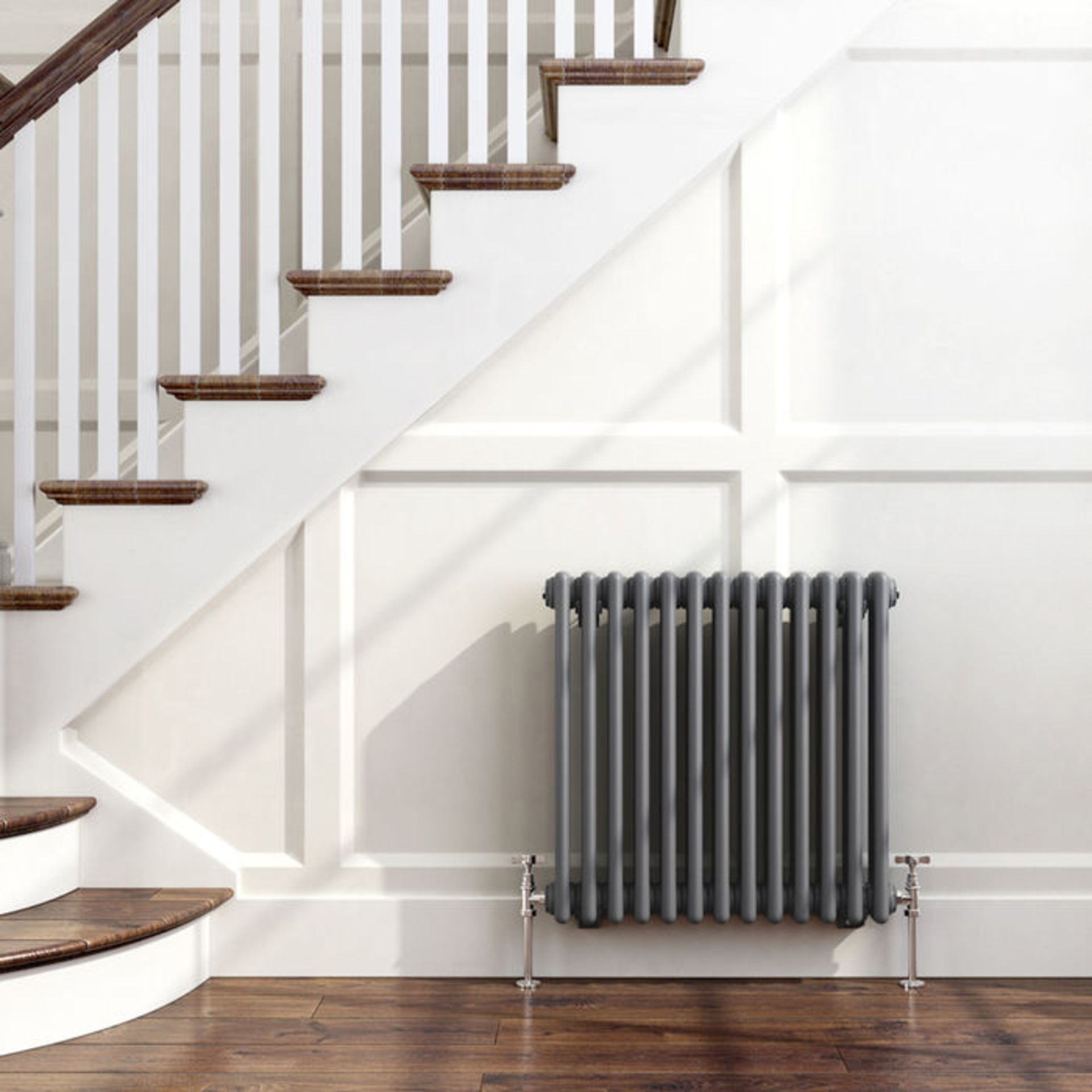 (XM9) 600x599mm Anthracite Triple Panel Horizontal Traditional Colosseum Radiator. RRP £289.99. Made - Image 3 of 4