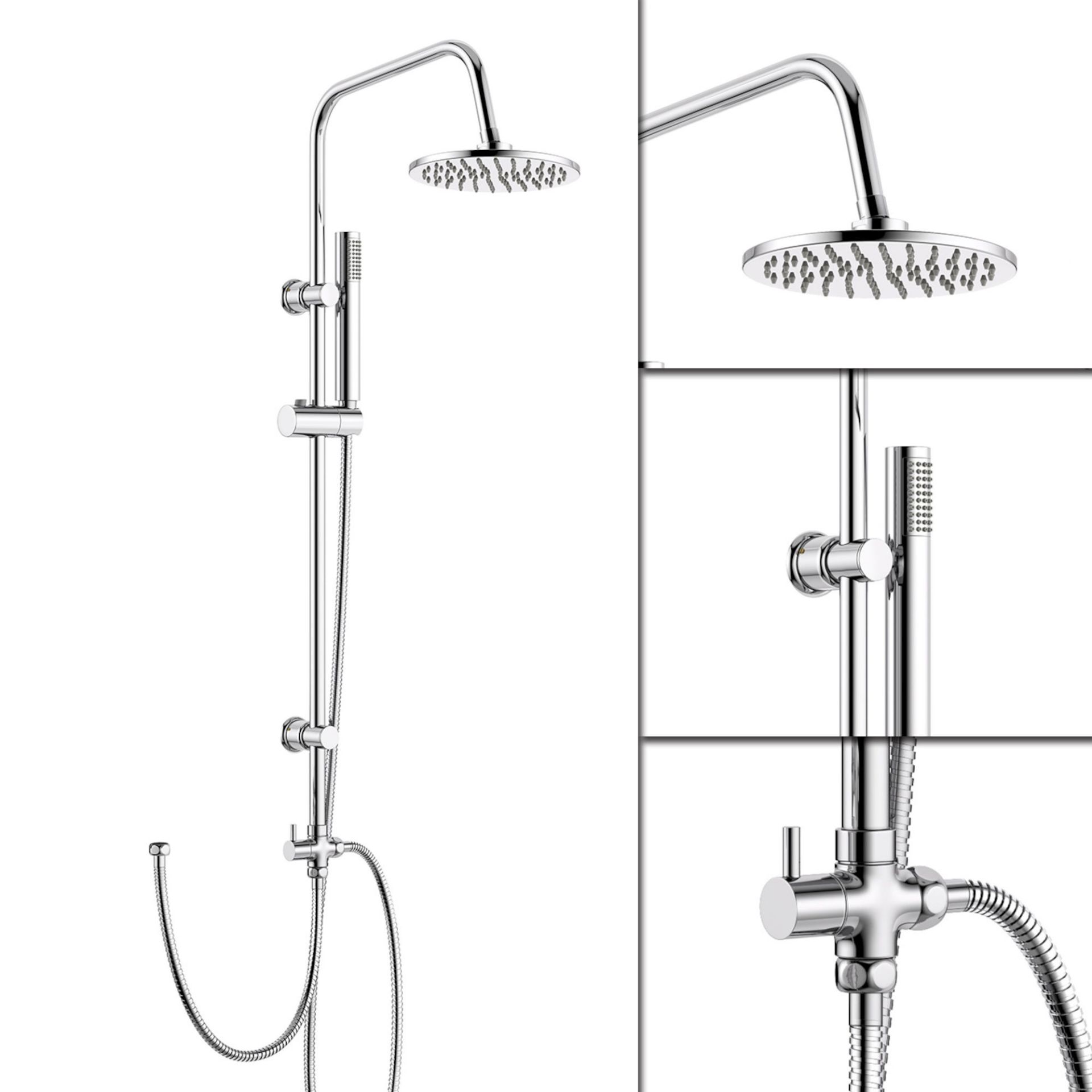 (XM48) Round Exposed Thermostatic Mixer Shower Kit & Large Head. Cool to touch shower for additional - Image 2 of 7