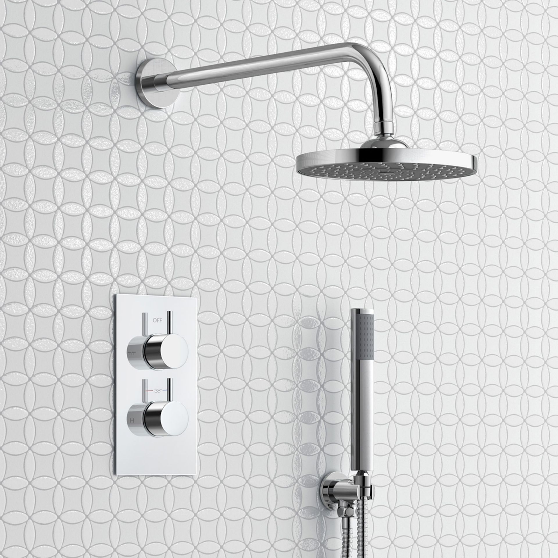 (XM46) Round Concealed Thermostatic Mixer Shower Kit & Medium Head. Family friendly detachable - Image 2 of 9