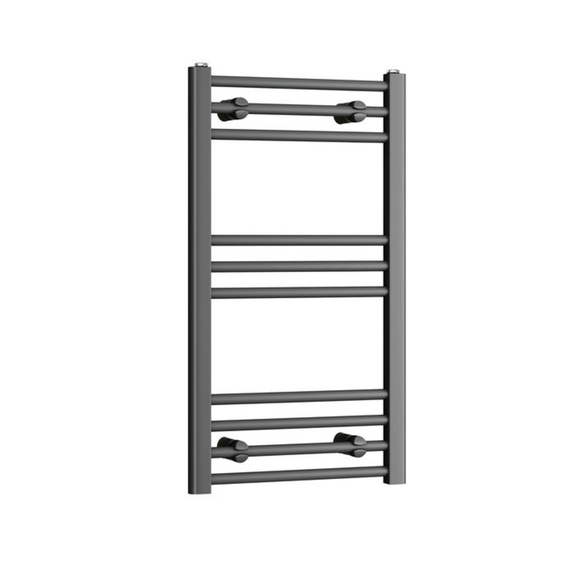 (TA261) 800x450mm - 20mm Tubes - Anthracite Heated Straight Rail Ladder Towel Radiator. Corrosion - Image 3 of 3