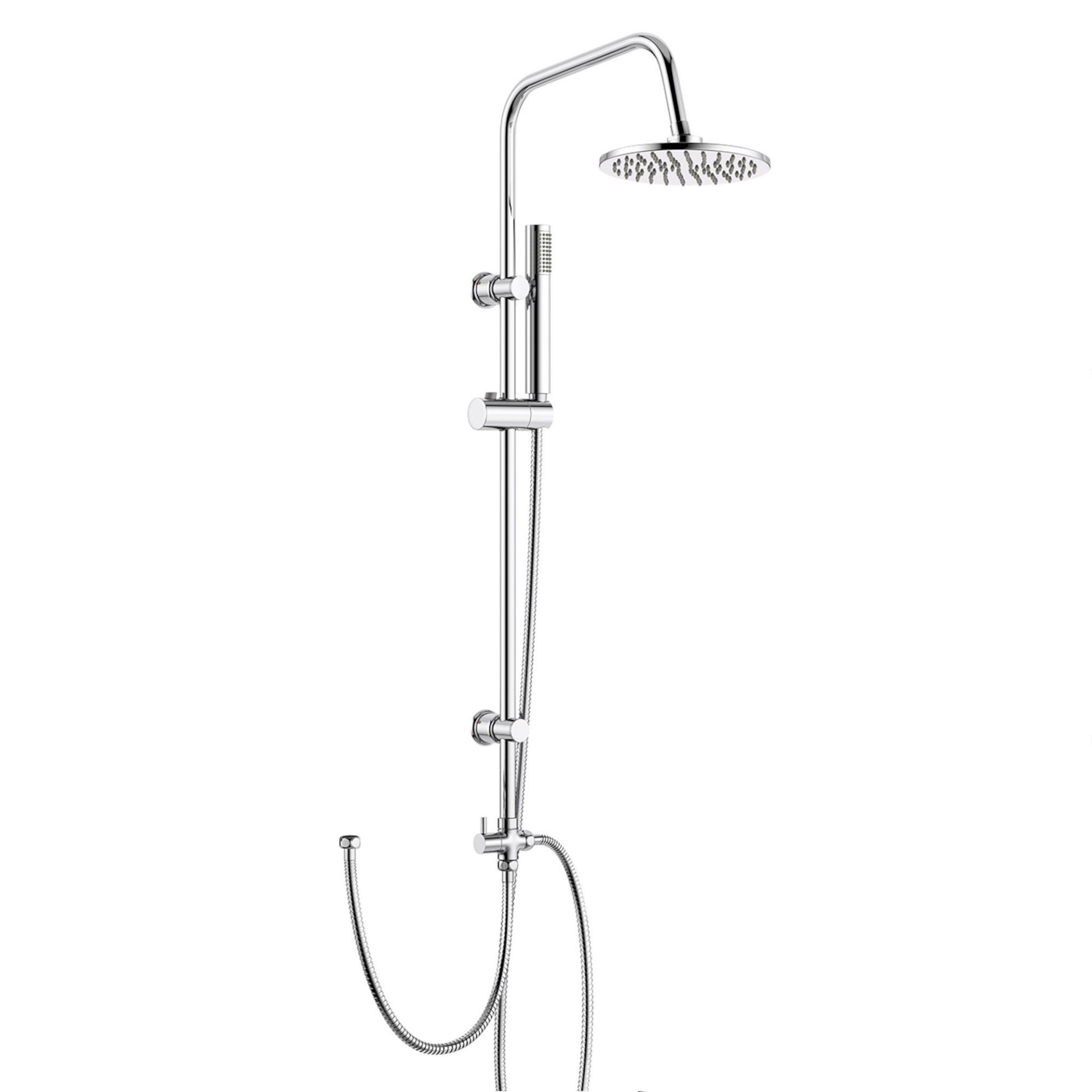 (XM48) Round Exposed Thermostatic Mixer Shower Kit & Large Head. Cool to touch shower for additional